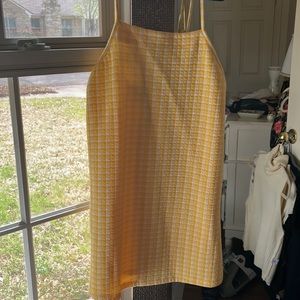 Yellow and white mini cotton dress